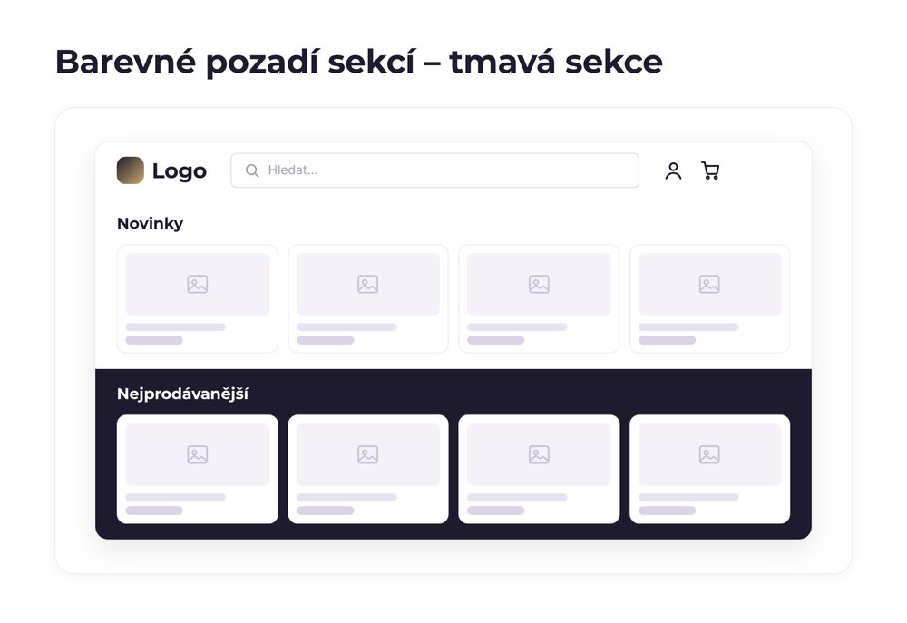 Barevné pozadí sekcí – varianta tmavá sekce