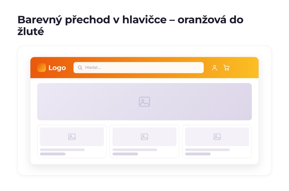 Barevný přechod v hlavičce – varianta oranžová do žluté