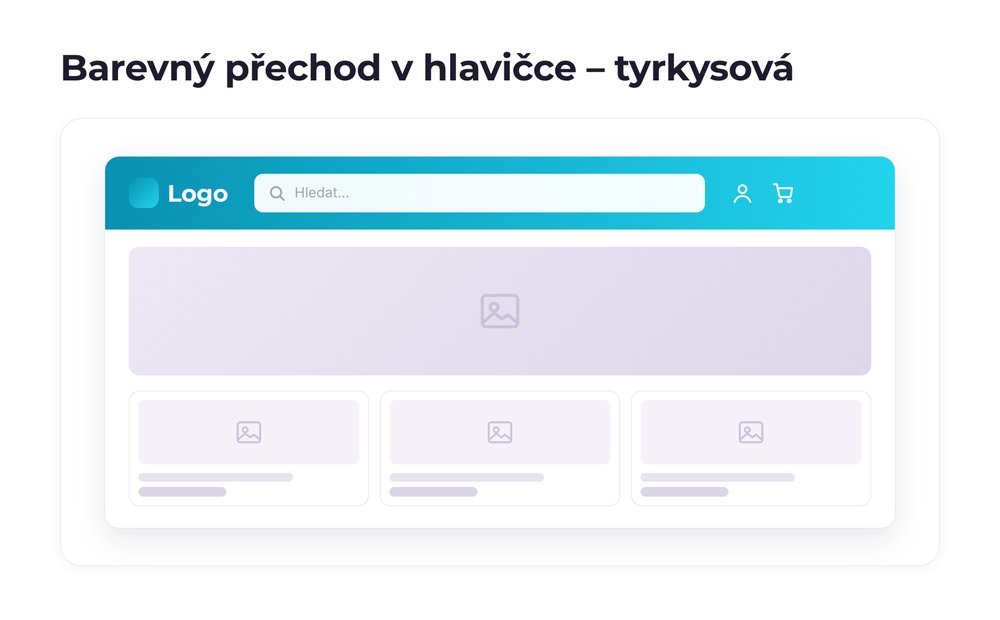 Barevný přechod v hlavičce – varianta tyrkysová