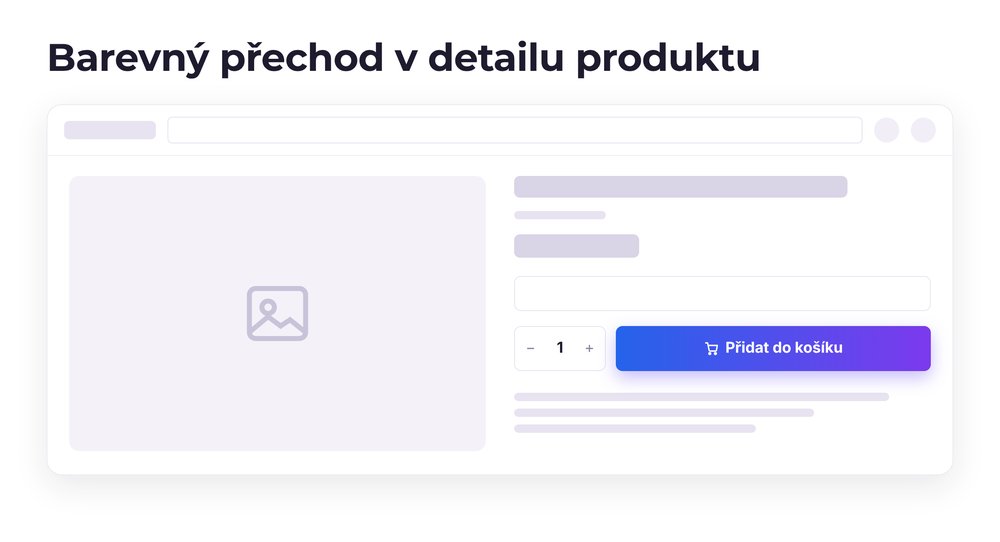 Tlačítko Přidat do košíku s barevným přechodem v detailu produktu