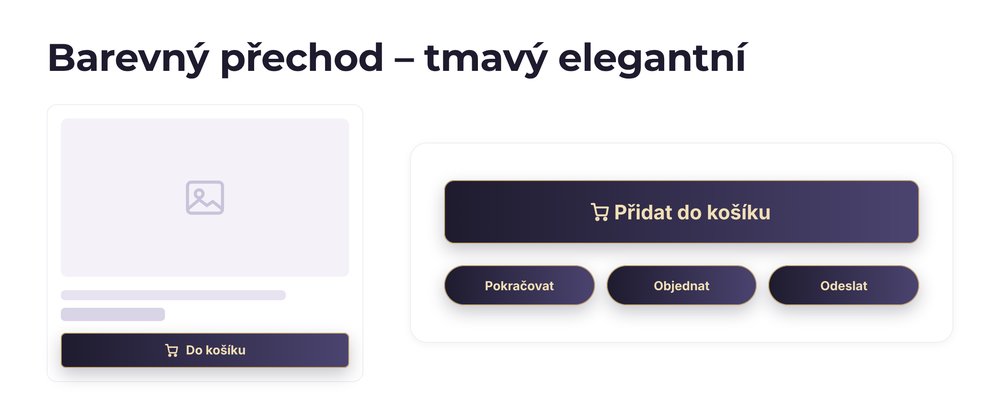 Tlačítka s tmavým elegantním přechodem a zlatým rámečkem