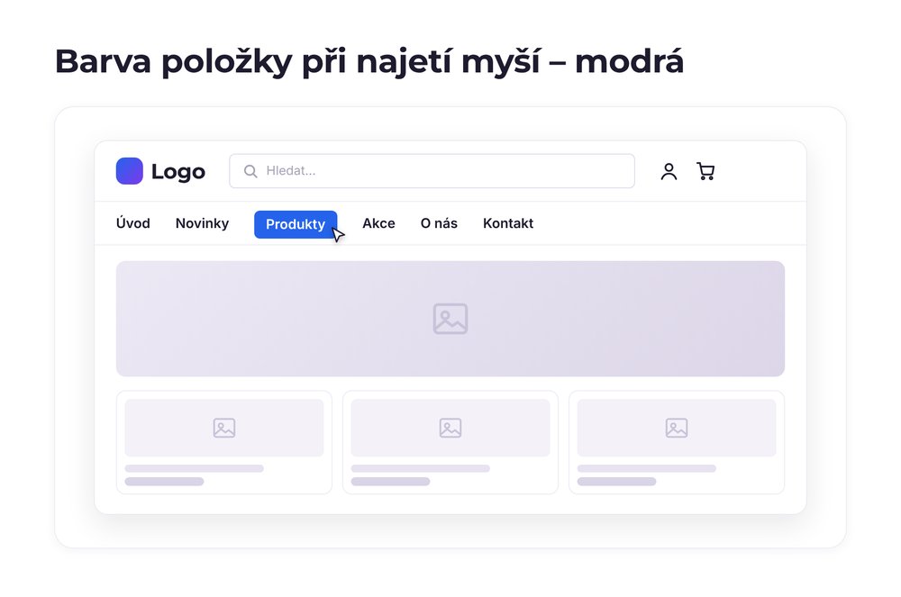 Barva položky při najetí myší – varianta modrá