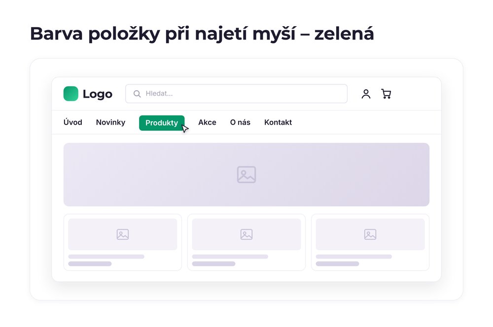 Barva položky při najetí myší – varianta zelená