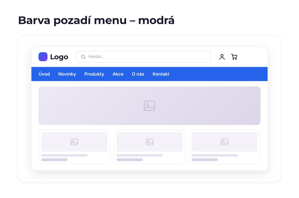 Barva pozadí menu – varianta modrá