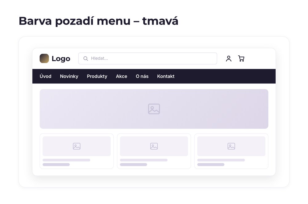Barva pozadí menu – varianta tmavá