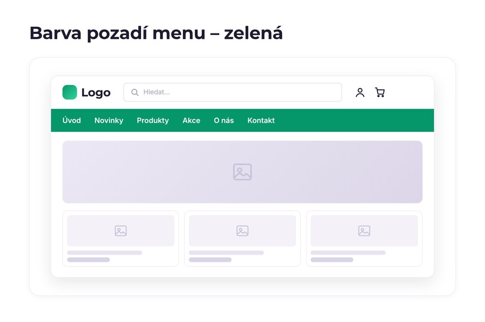 Barva pozadí menu – varianta zelená