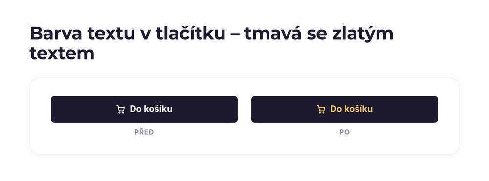 Barva textu v tlačítku – varianta tmavá se zlatým textem