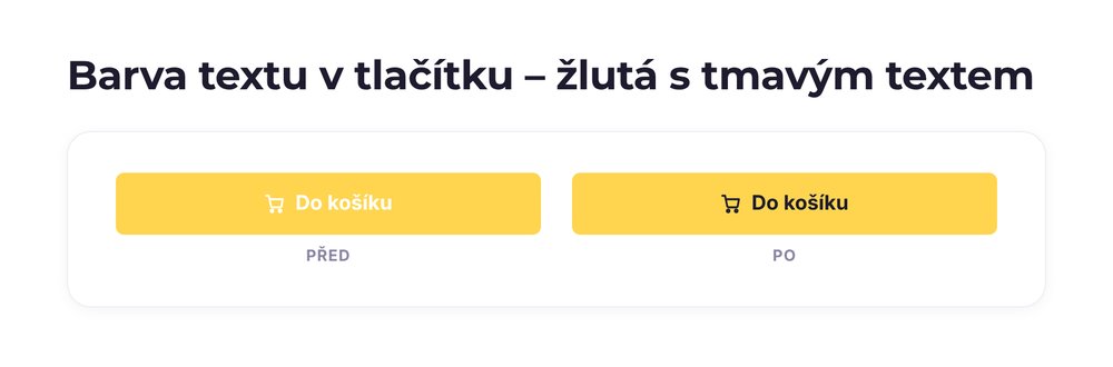Barva textu v tlačítku – varianta žlutá s tmavým textem