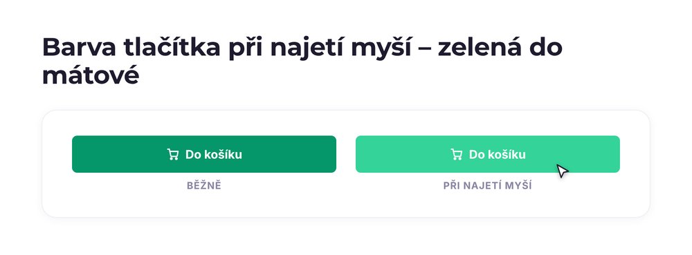 Barva tlačítka při najetí myší – varianta zelená do mátové