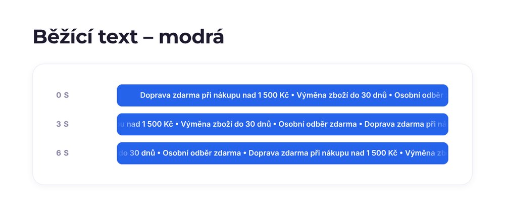 Běžící text – varianta modrá