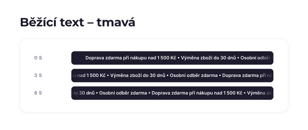 Běžící text – varianta tmavá
