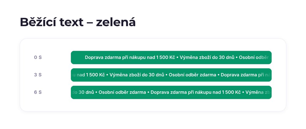 Běžící text – varianta zelená