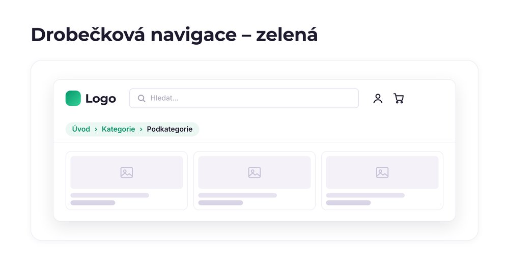 Drobečková navigace – varianta zelená