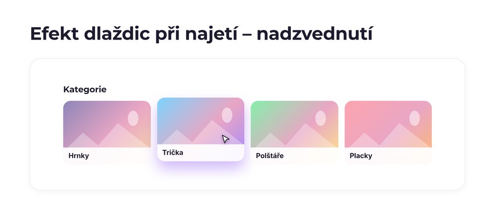 Efekt dlaždic při najetí – varianta nadzvednutí