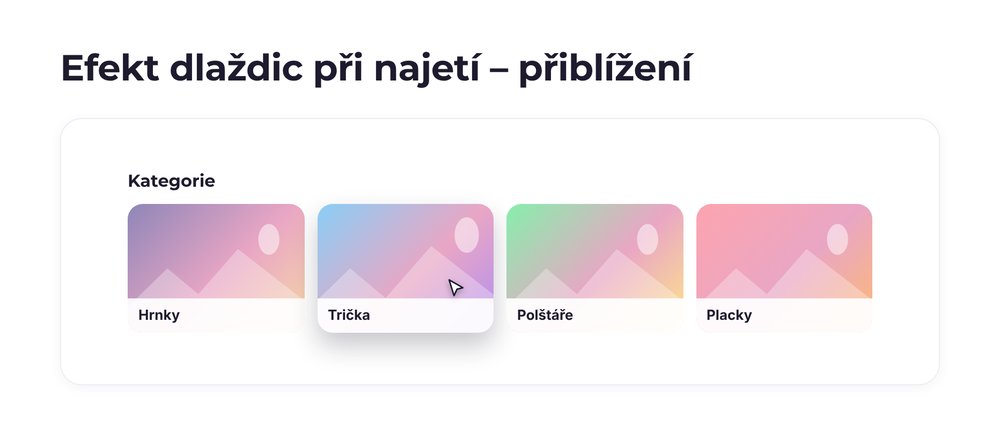 Efekt dlaždic při najetí – varianta přiblížení