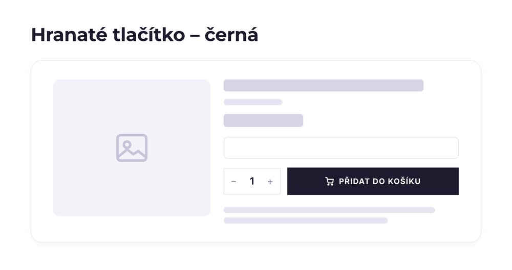 Hranaté tlačítko – varianta černá