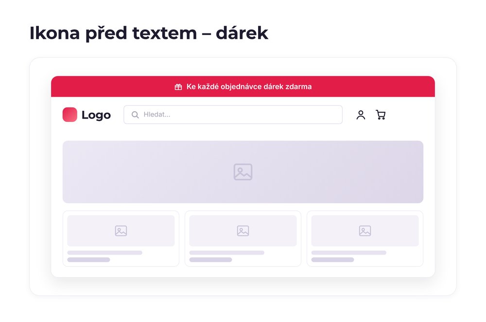 Ikona před textem – varianta dárek