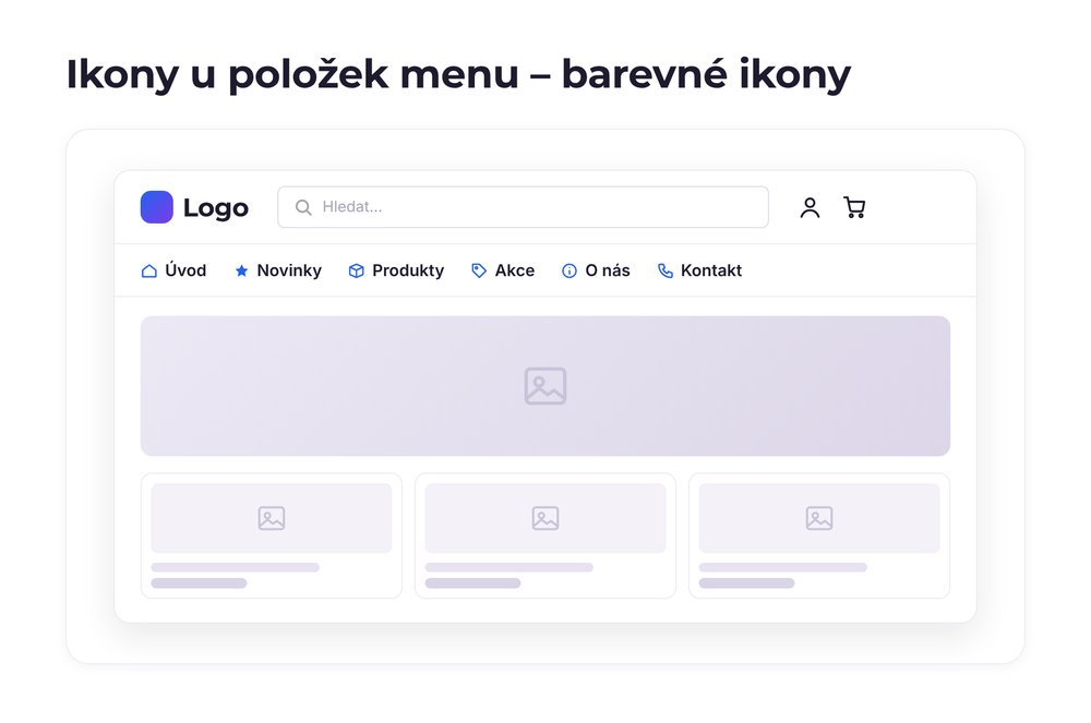 Ikony u položek menu – varianta barevné ikony