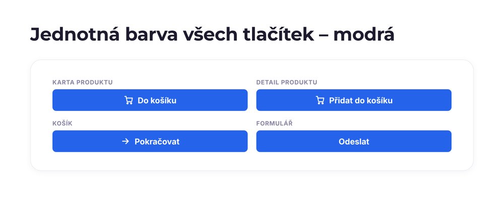 Jednotná barva všech tlačítek – varianta modrá
