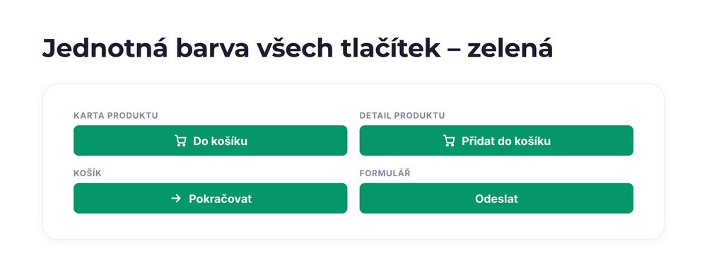 Jednotná barva všech tlačítek – varianta zelená
