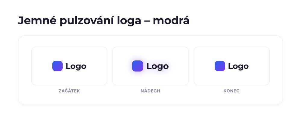 Jemné pulzování loga – varianta modrá