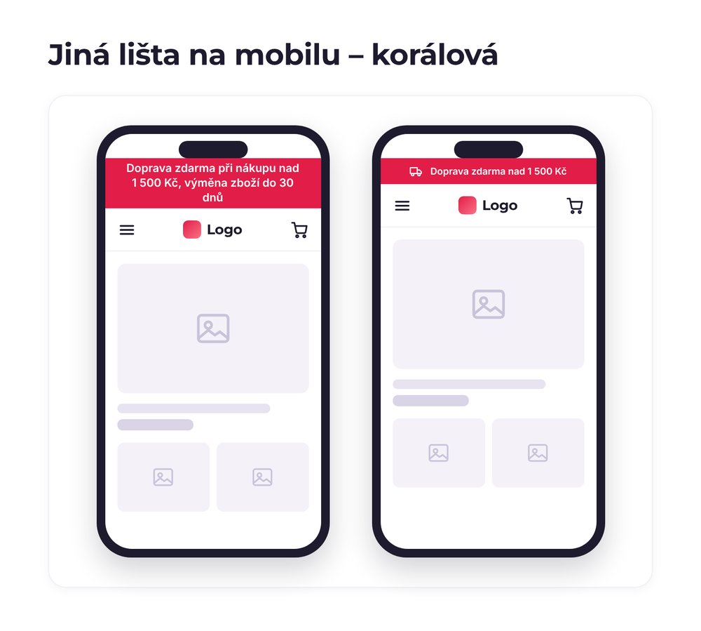 Jiná lišta na mobilu – varianta korálová