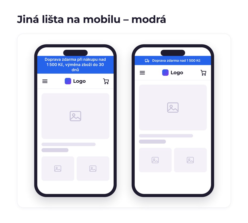 Jiná lišta na mobilu – varianta modrá