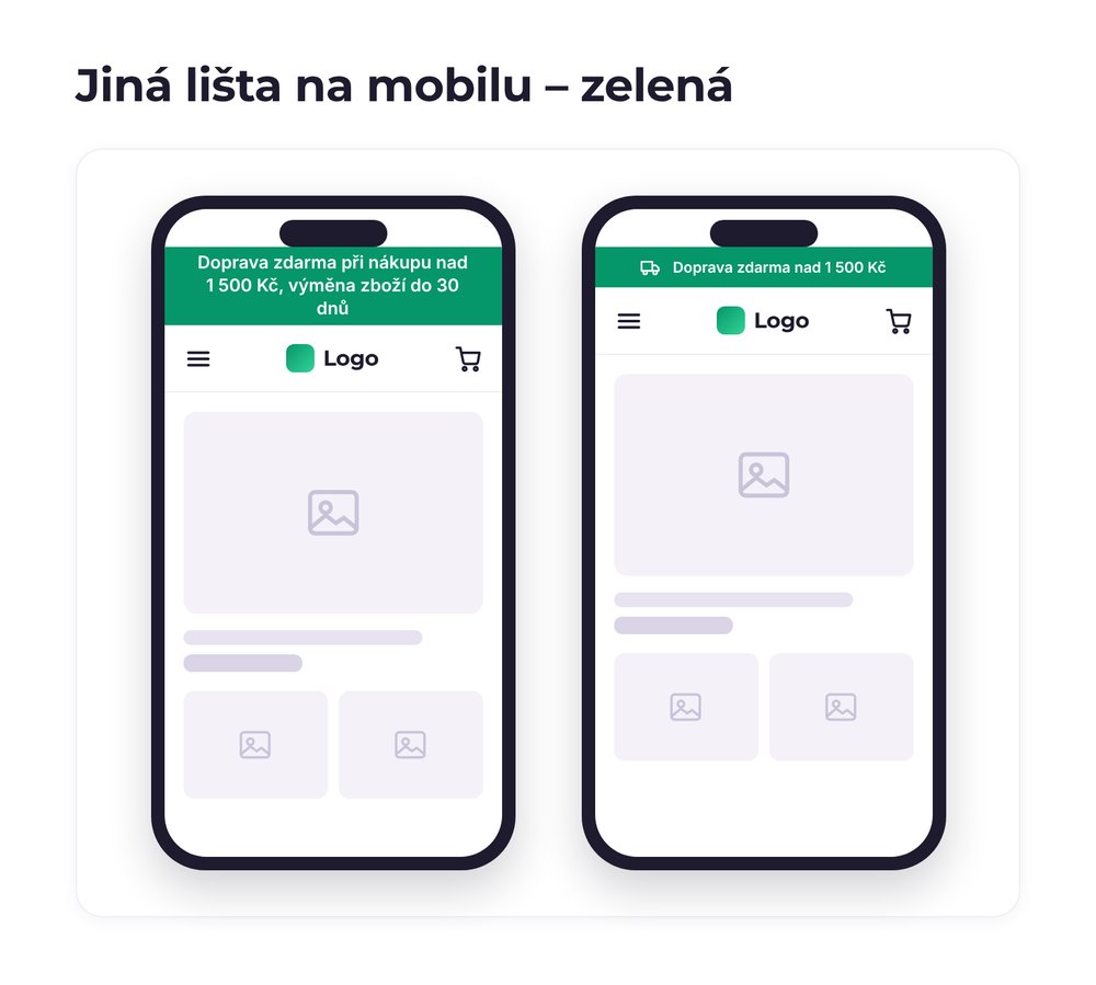 Jiná lišta na mobilu – varianta zelená