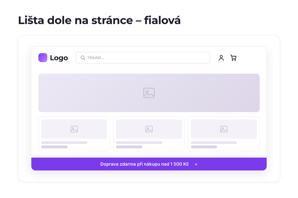 Lišta dole na stránce – varianta fialová