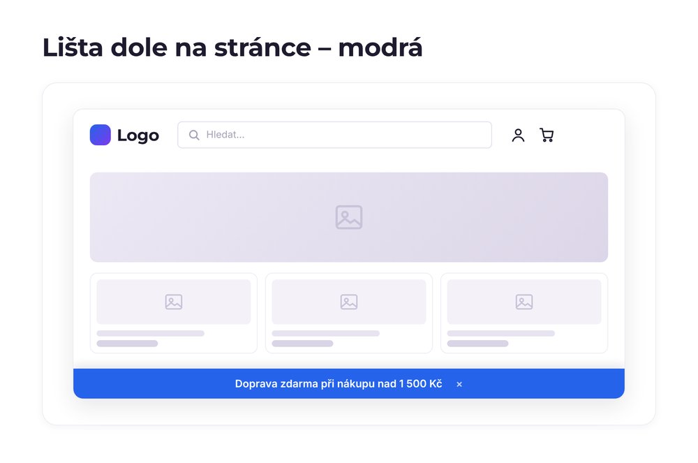 Lišta dole na stránce – varianta modrá