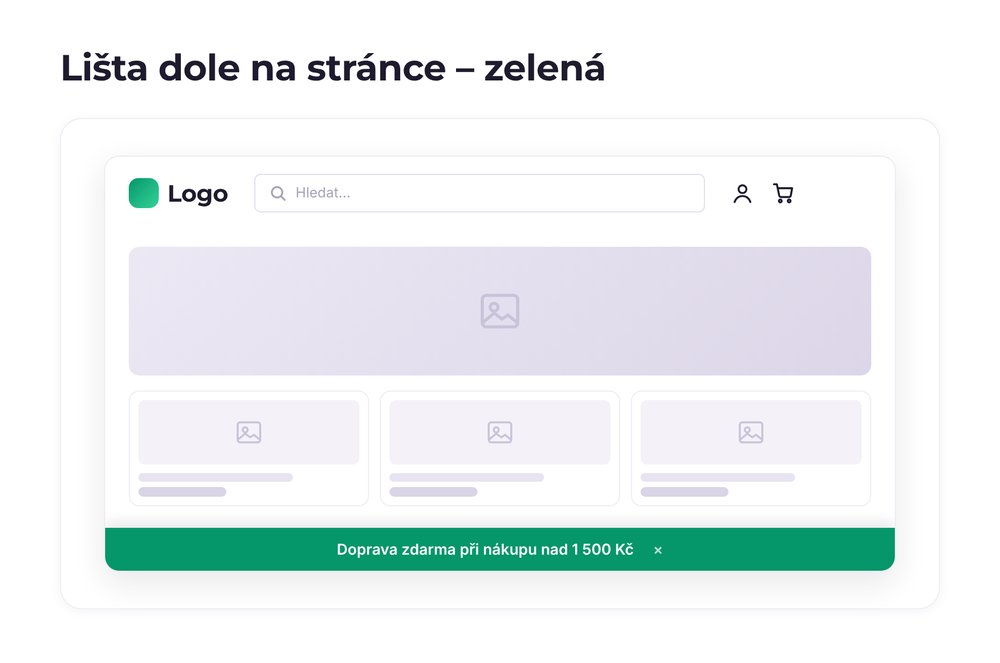 Lišta dole na stránce – varianta zelená