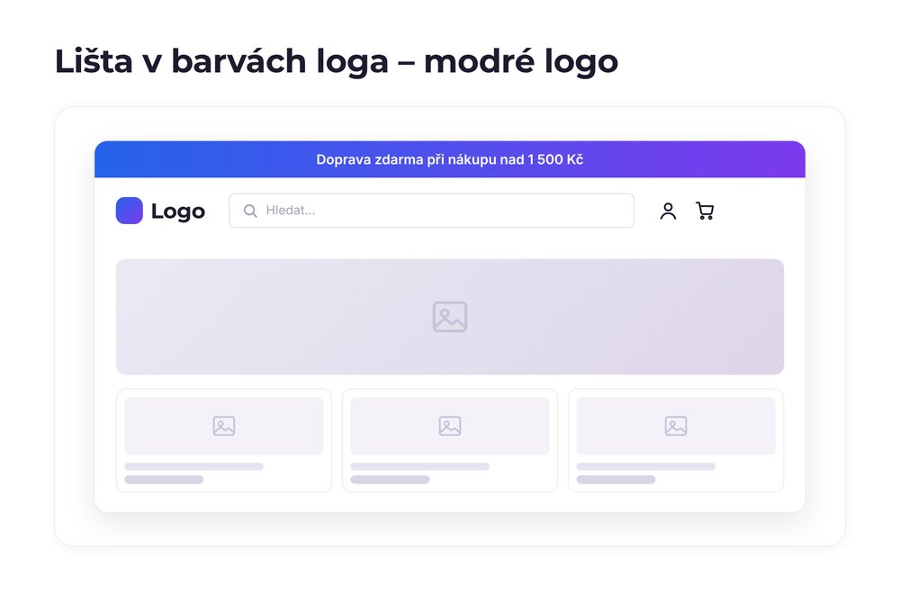 Lišta v barvách loga – varianta modré logo