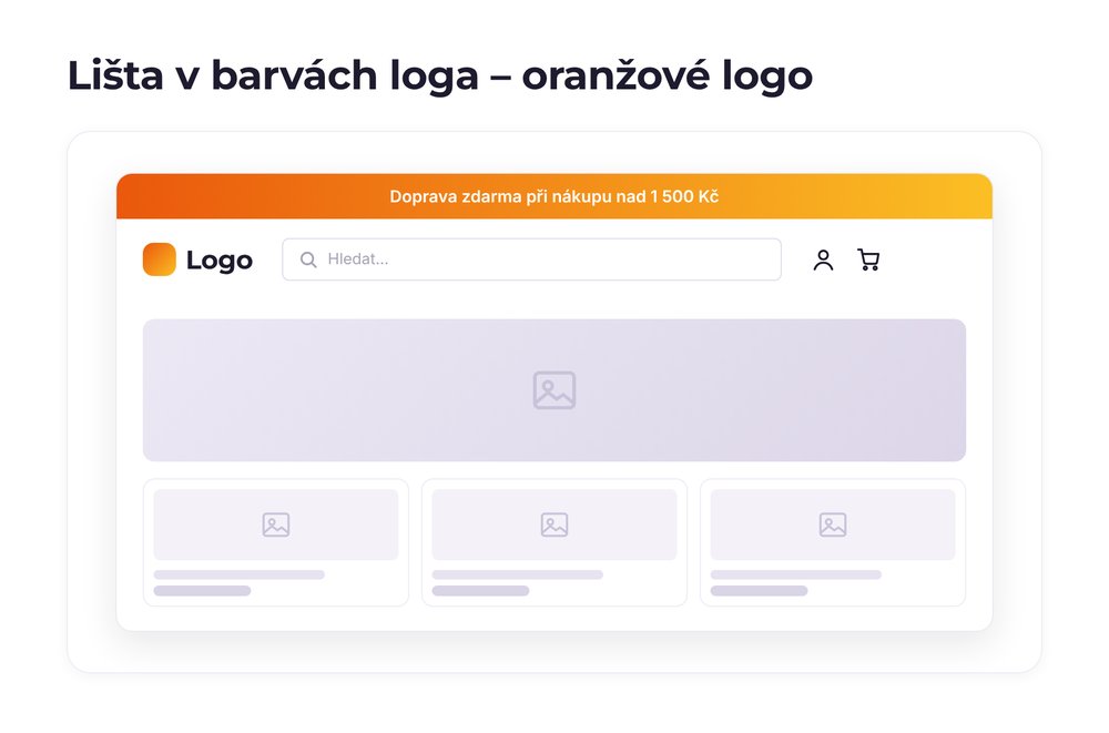 Lišta v barvách loga – varianta oranžové logo