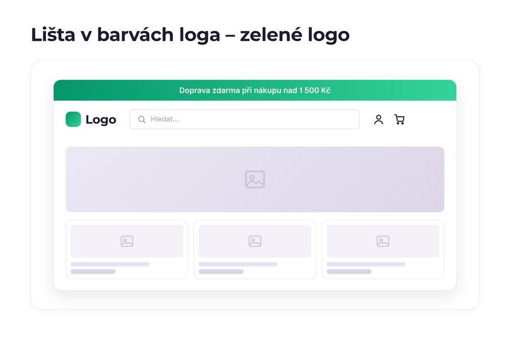 Lišta v barvách loga – varianta zelené logo