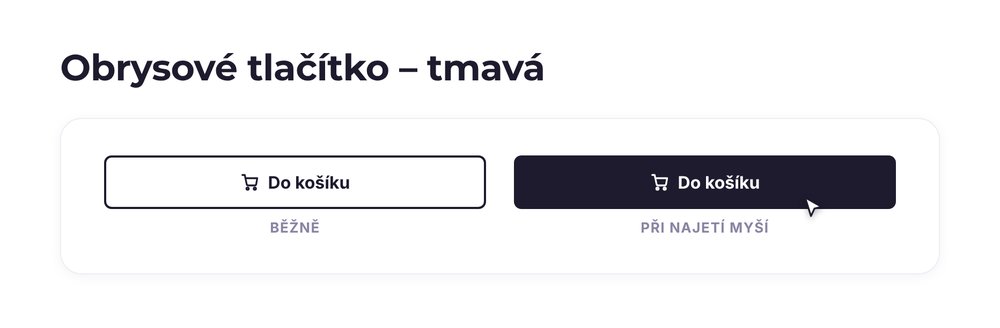 Obrysové tlačítko – varianta tmavá