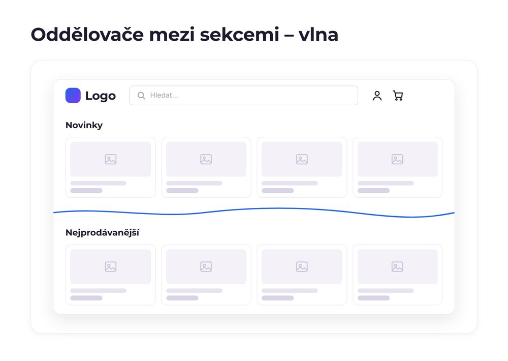 Oddělovače mezi sekcemi – varianta vlna