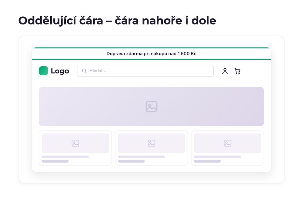 Oddělující čára – varianta čára nahoře i dole