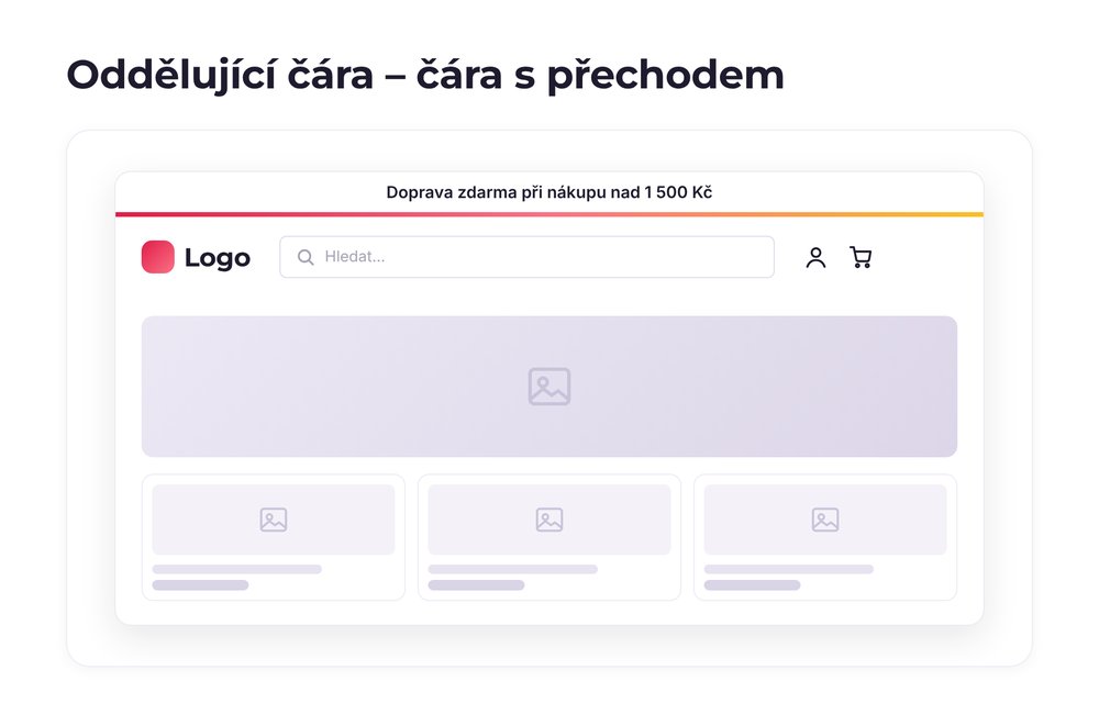 Oddělující čára – varianta čára s přechodem