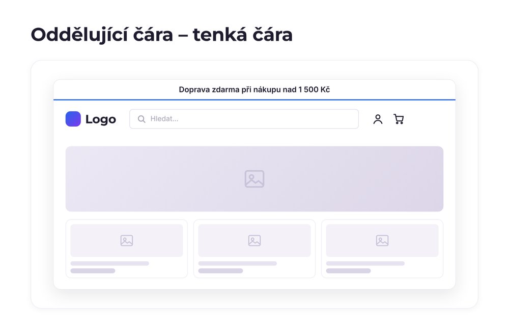 Oddělující čára – varianta tenká čára