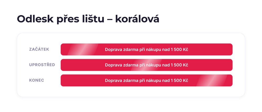Odlesk přes lištu – varianta korálová