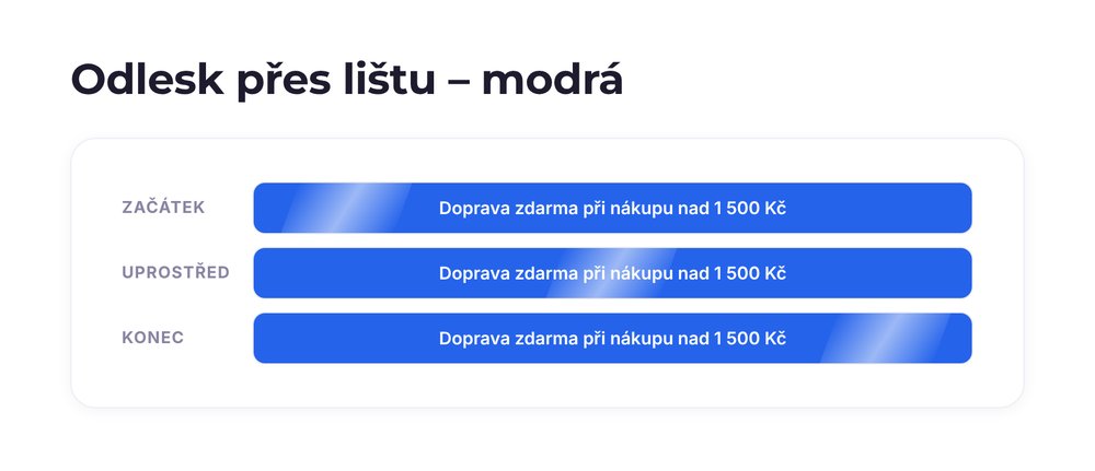 Odlesk přes lištu – varianta modrá