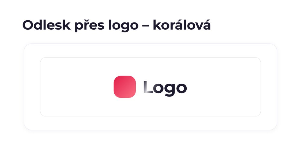 Odlesk přes logo – varianta korálová