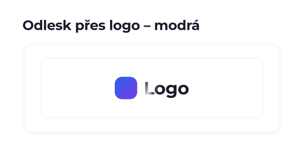 Odlesk přes logo – varianta modrá