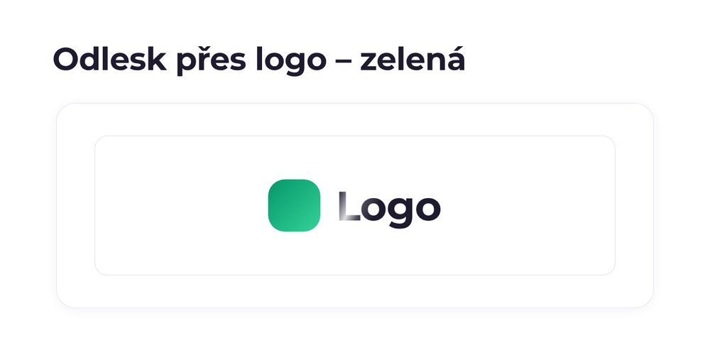 Odlesk přes logo – varianta zelená