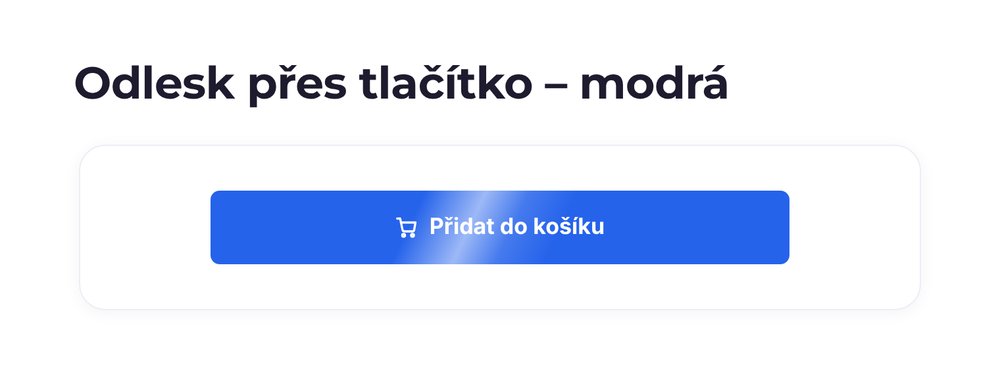 Odlesk přes tlačítko – varianta modrá