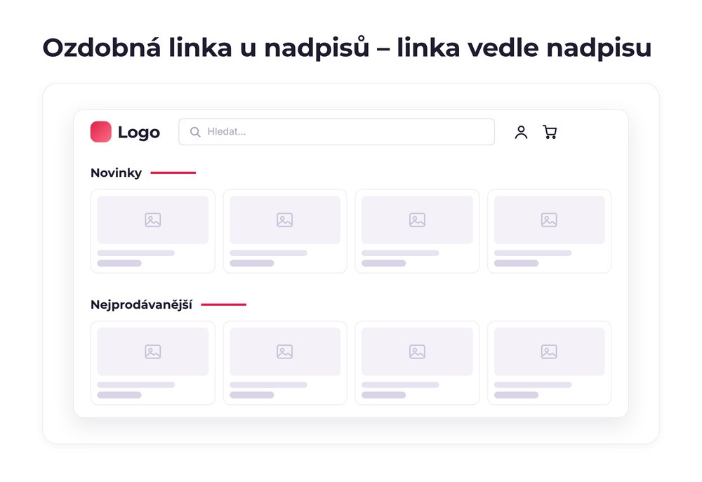 Ozdobná linka u nadpisů – varianta linka vedle nadpisu