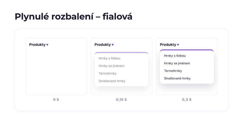 Plynulé rozbalení – varianta fialová