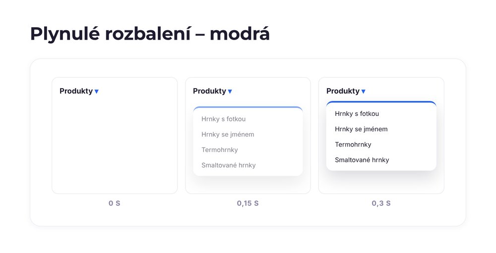 Plynulé rozbalení – varianta modrá