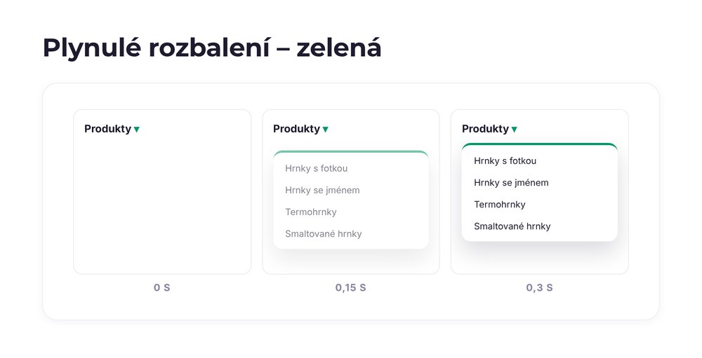 Plynulé rozbalení – varianta zelená