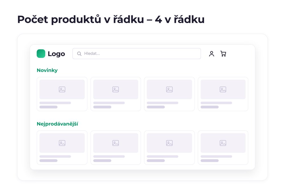 Počet produktů v řádku – varianta 4 v řádku